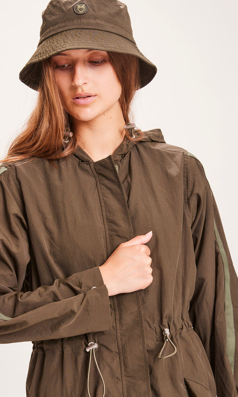 KnowledgeCotton Apparel ZARIA Lightweight Parka - GRS/Vegan Forrest Night